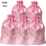 1/5pcs Satin Bags for Packaging Hair Extensions, Bundles, Wigs Soft Silk Pouches With Drawstring for Hair Tools Storage Bags