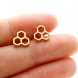HSF Marketplace small animal T-bar stud earrings, featuring dove, leaf, dragonfly, and spider designs