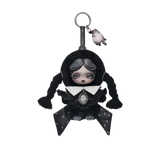 POPMART Skullpanda × My Melody Kuromi plush doll pendant amid flowers, blind box collectible keychain toy