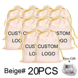 20-piece soft satin wig storage bags for hair extensions, customizable design by HSF Marketplace