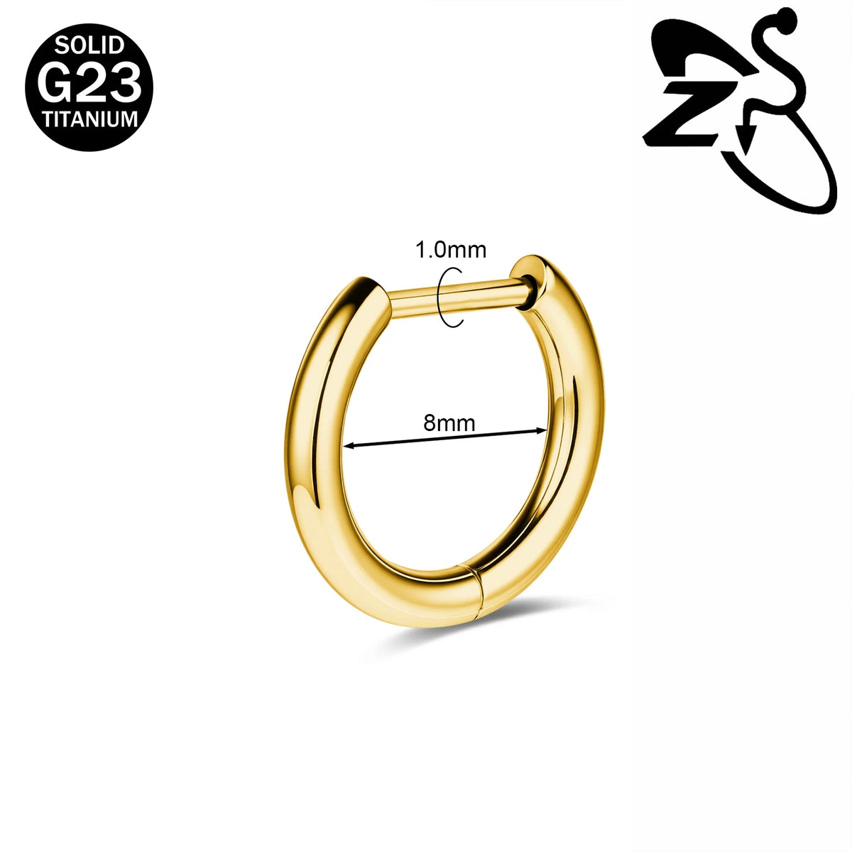 Titanium 18G hoop earrings by HSF Marketplace for helix and cartilage piercings