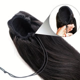 10-24 Inch Straight Drawstring Ponytail Human Hair Extensions 12A Brazilian Remy 100% Human Hair Ponytail 100g/pc For women