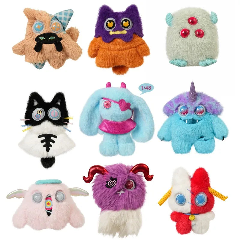 Cartoon FLUFFY MONSTER blind box plush toy, velvet anime figure collectible ornament by HSF Marketplace