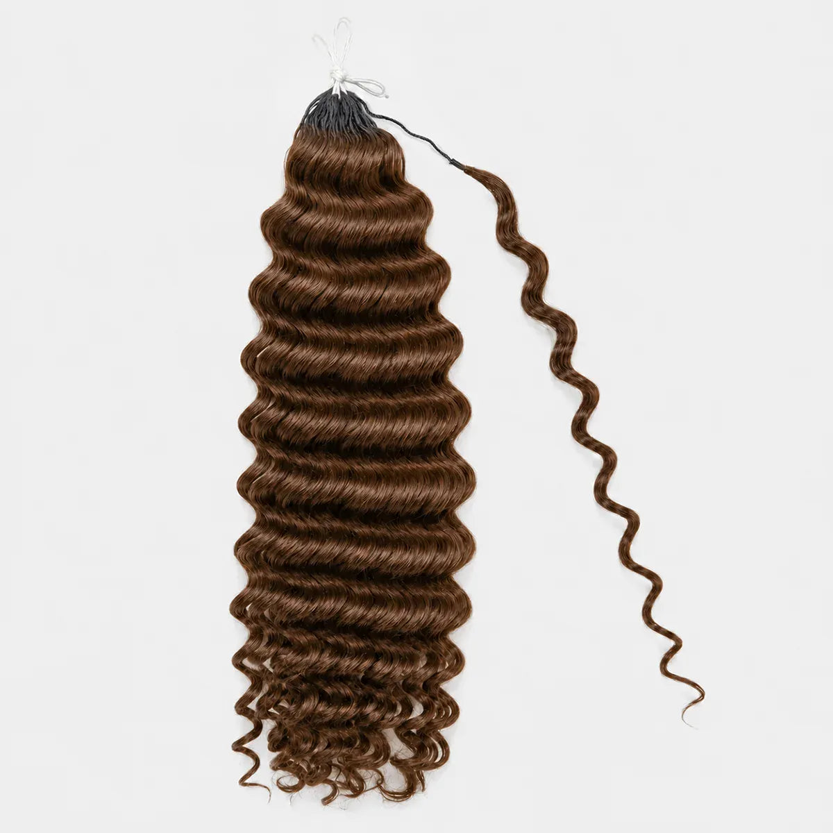 Miracle Knots Chocolate Brown Deep Wave Crochet Human Hair Extensions Lightweight Pre Separated Feather Crochet Braiding Hair Knotless Boho Style