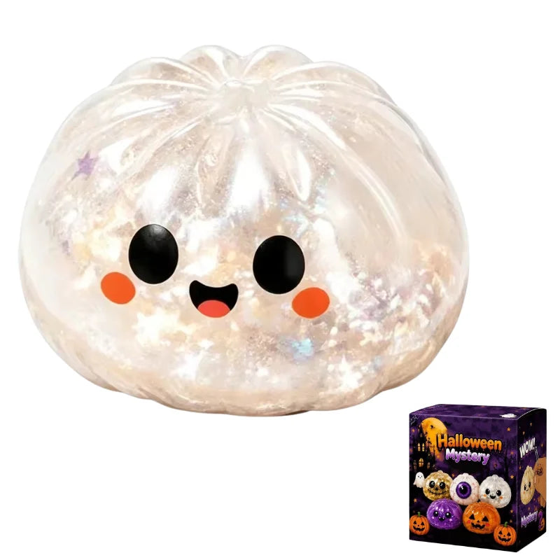 Glitter Slow Rising Dumpling Stress Relief Ball Steamed Bun Squishy Toy Stretchy Reusable Decompression Toy Office Travel Gift