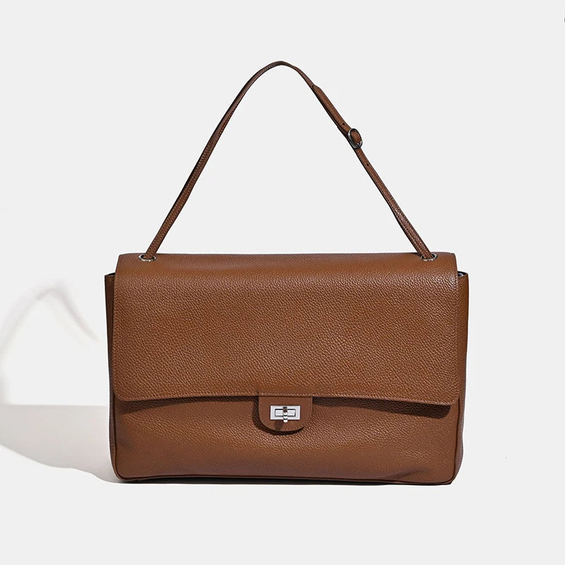 Luxury genuine leather shoulder bag for women in a winter fashion style, by HSF Marketplace