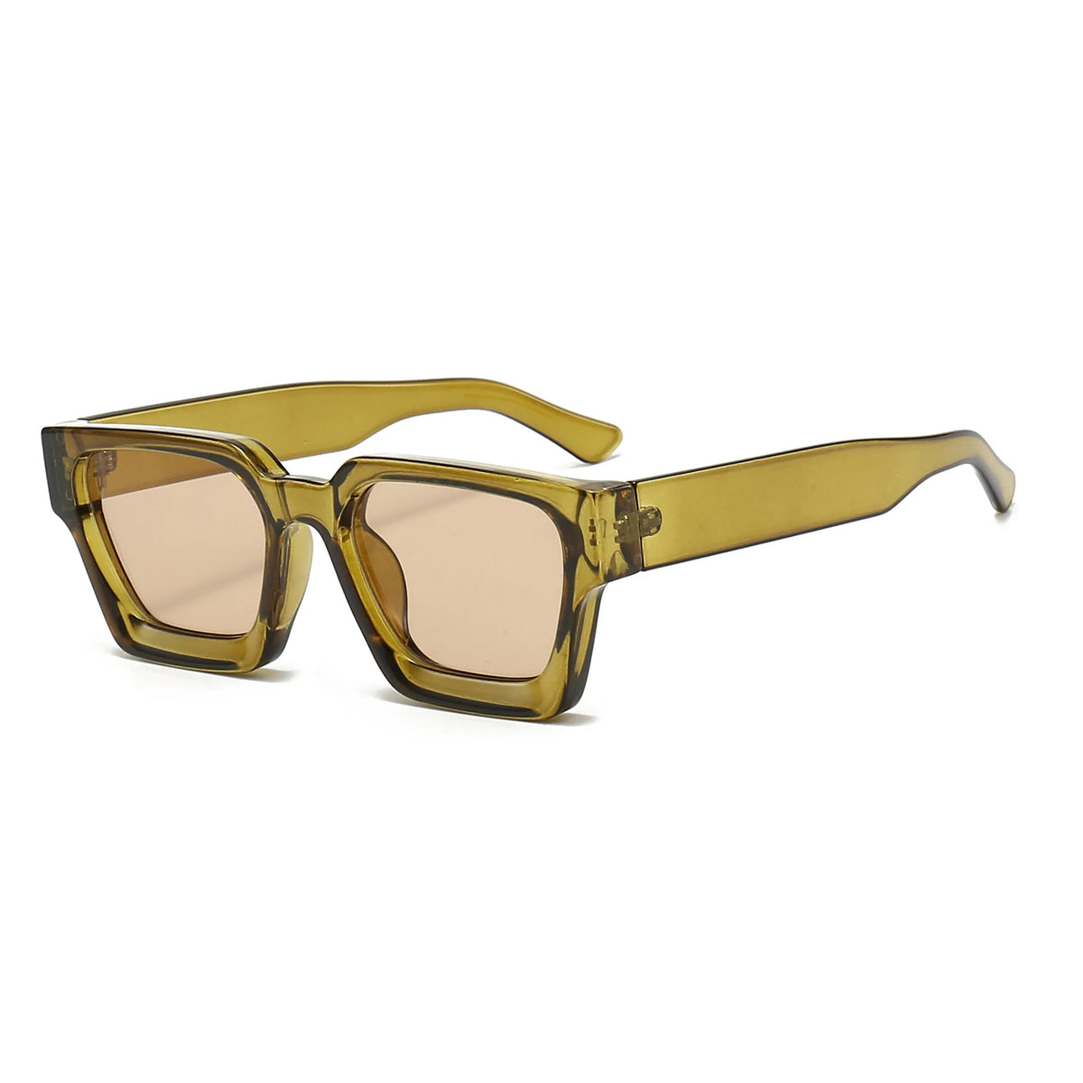 Luxury green fashion square sunglasses for women and men by HSF Marketplace, retro design with UV400 protection.