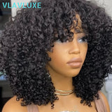 Short curly water wave human hair bob wig with 360 HD lace frontal, pre-plucked, glueless, Remy human hair for women.