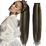 Brazilian Remy human hair clip-in ponytail, thick straight wrap-around hairpiece by Real Beauty, 30–75cm