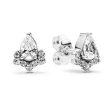 925 sterling silver herbarium cluster heart halo stud earrings for women, sparkling party and wedding jewelry