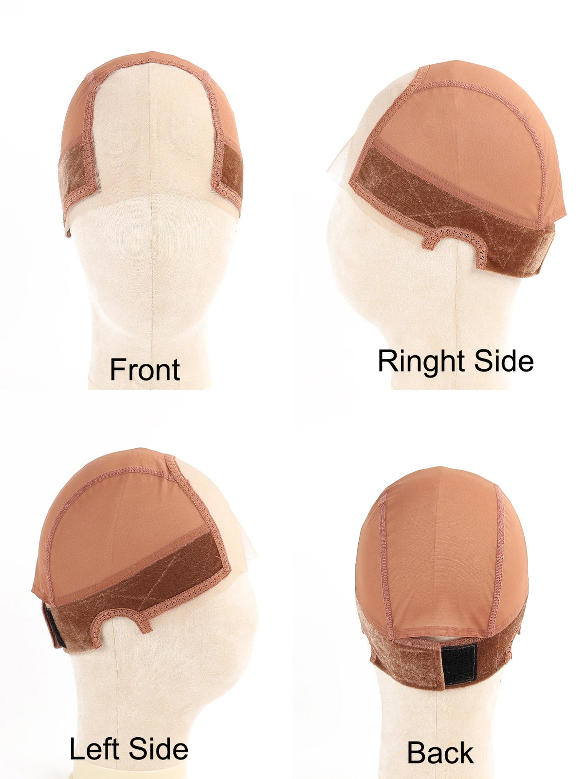 Female Headband Wig Cap Hd Lace Wig Cap For Wig Making U Part Wig Caps With Adjustable Velvet Wig Grip To Wear Wig Nude Hair Net