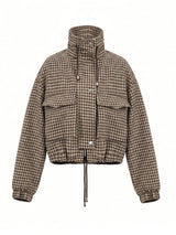 Women's houndstooth cropped jacket for fall and winter style by HSF Marketplace