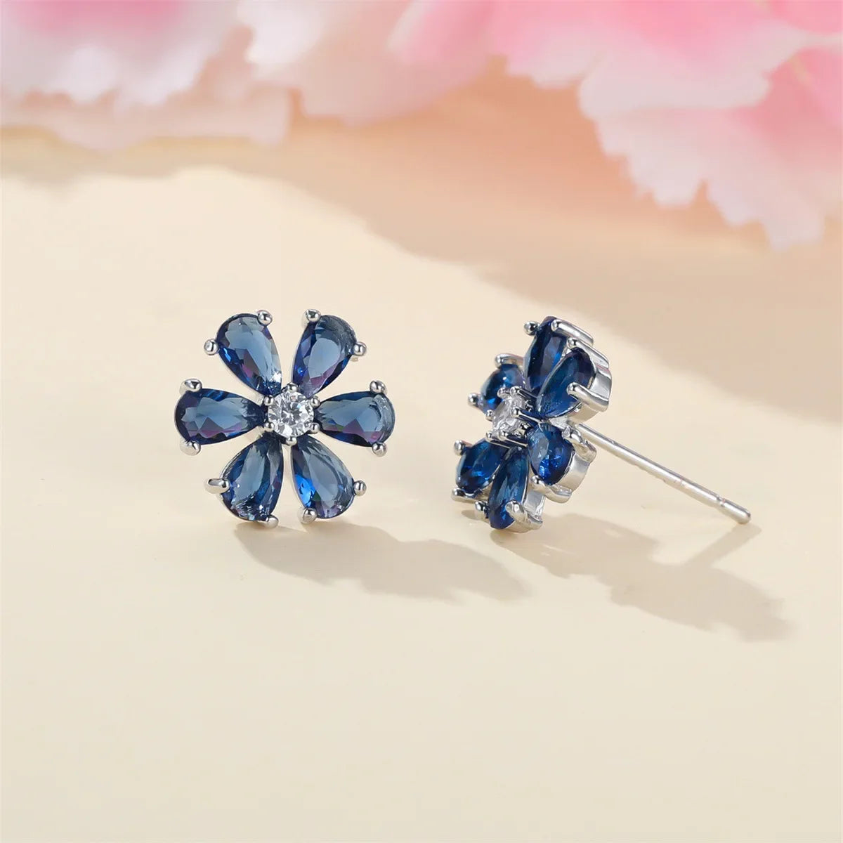 Flower shaped earrings for women, cute versatile floral jewelry by HSF Marketplace