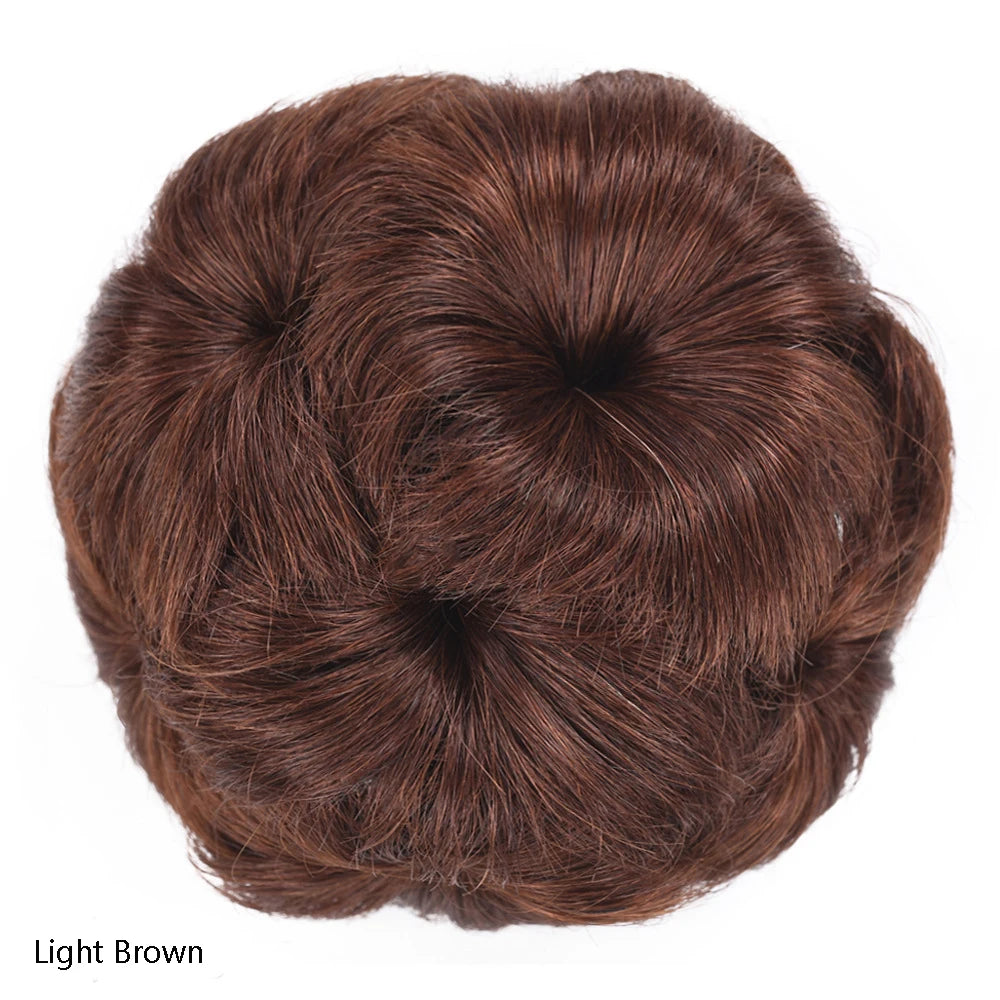 Black embellished human hair claw ponytail extension bun wig for women, wedding and party updo-