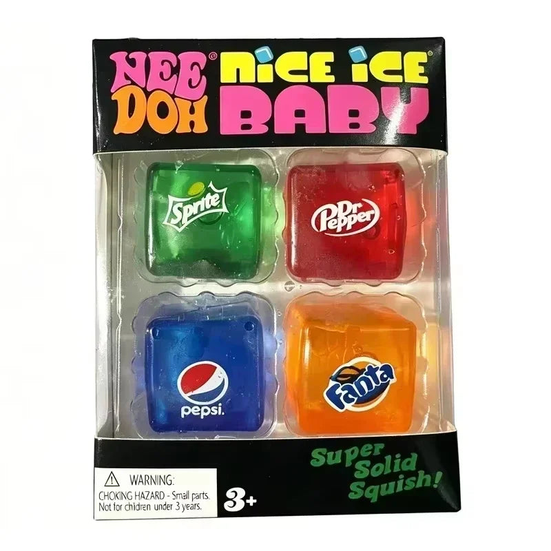 NeeDoh Christmas Gift Nice Cube Squishy Squeeze Fidget Toy Mini 4 Pack Set Anti‑Anxiety Portable Stress Relief Holiday Gift 2026