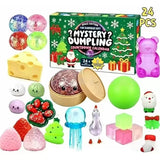 Dumpling Squishy Advent Calendar 2026 with 24 mystery sensory toys for Christmas fidget and stress relief
