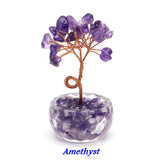 Lucky Money Tree Natural Crystals Aquamarine Fortune Feng Shui Reiki Healing Lapis Lazuli Tree of Life Home Decor Birthday Gifts
