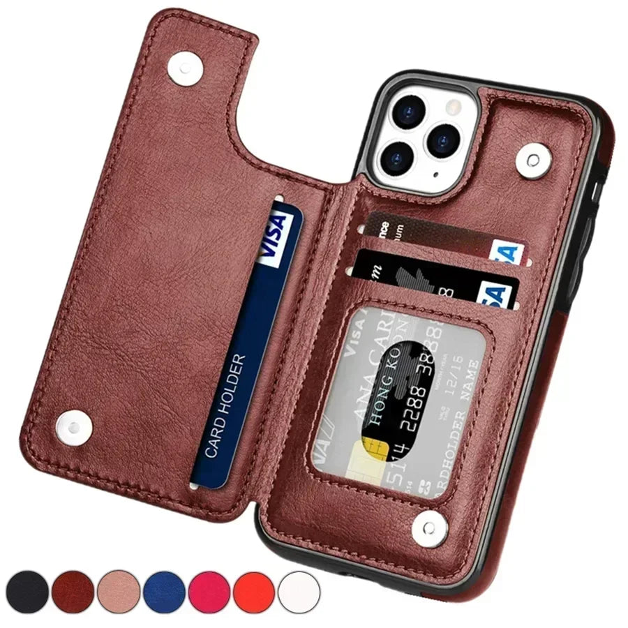 HSF Marketplace leather wallet case with card slot for iPhone models