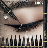 10-piece high-pigment black liquid eyeliner kit with precision slim-tip pens and transfer-resistant formula