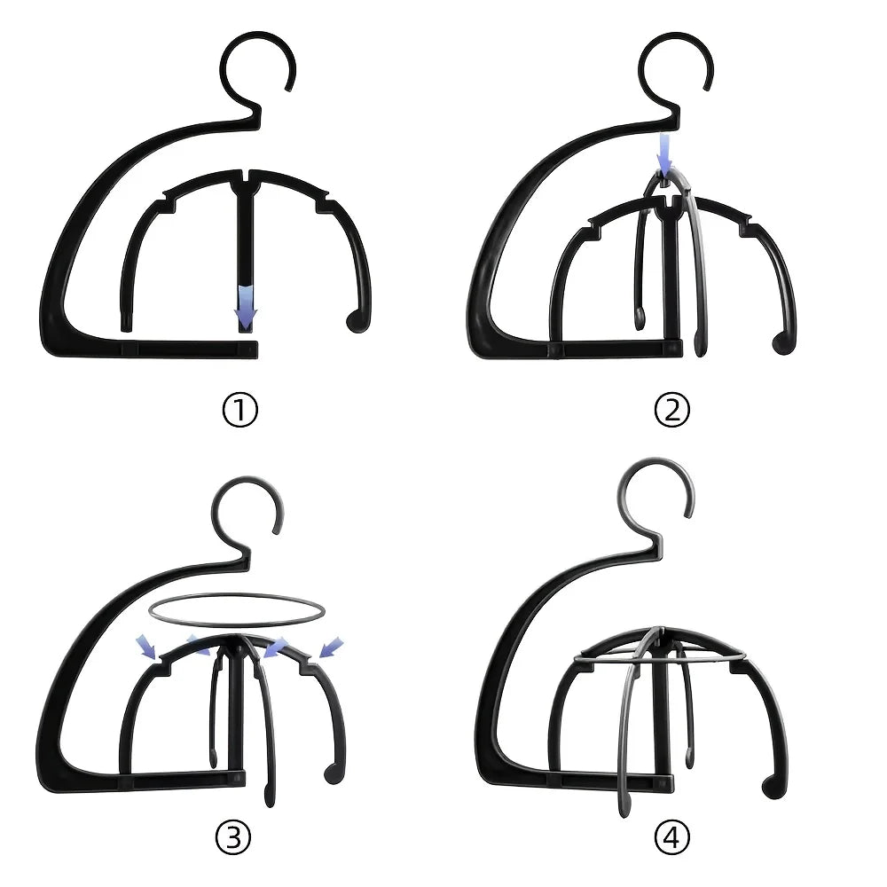 1/4pcs Plastic Wig Hanger Stand Hat Folding Rack Holder Black Pink Portable Styling & Organizing Wigs Storage Rack Display Tools