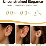 S925 sterling silver stacked mini cubic zirconia earrings set, hypoallergenic non-tarnishing jewelry by HSF Marketplace