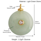 Jewelry pendant featuring jade agate, amethyst, amazonite, water grass, and lapis lazuli with 18K gold plating for necklace craft making