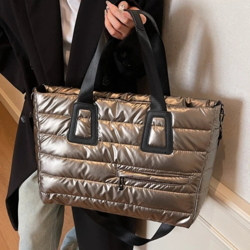 Women's cotton tote bag by HSF Marketplace, versatile autumn winter handbag in a simple everyday design