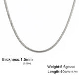 Stainless steel round snake chain necklace for unisex fashion by HSF Marketplace