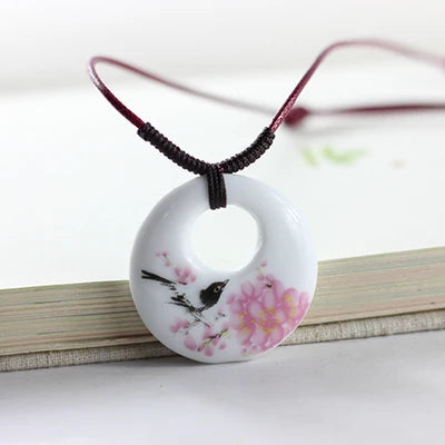 Women’s ceramic fashion necklace with pendant, stylish jewelry piece from HSF Marketplace, perfect for women and ladies.
