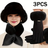 Women's winter 3-piece set with warm gloves, scarf, and hat by HSF Marketplace