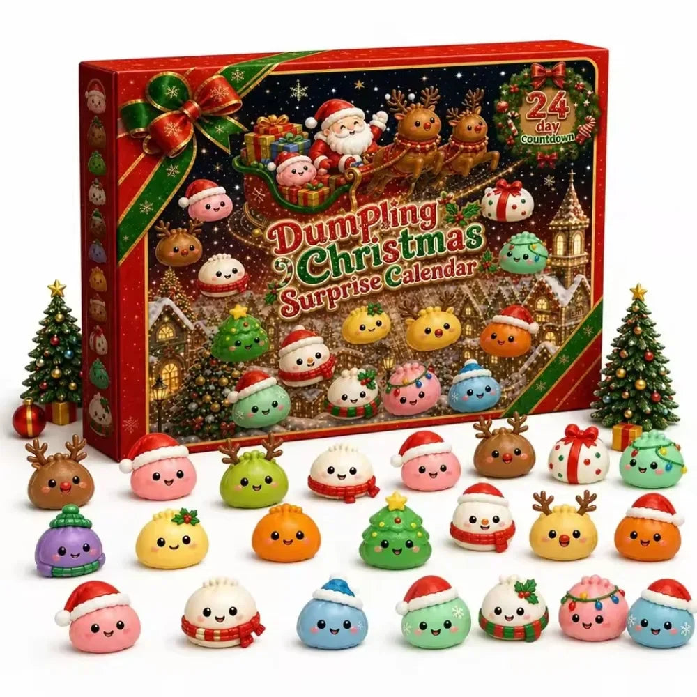 24 Day Christmas Advent Calendar, Mystery Dumpling Squishy Toys, Mini Bao Bun Blind Box Fidget Toys, Holiday Gifts Surprise Box.