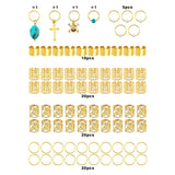 79-piece gold hair jewelry clips for dreadlocks and braids by HSF Marketplace, arranged for hair styling