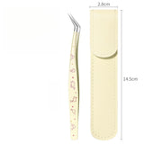 High precision stainless steel eyelash tweezer with leather case by HSF Marketplace