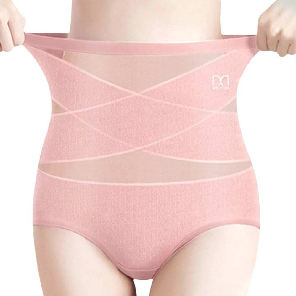 High-waist postpartum body shaper shapewear cotton seamless underpants for tummy control in large size