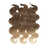 26 Inch Crochet Braid Hair 300G Synthetic Ombre Brown 27/30/613 Deep Wave Braiding Hair Extensions Body Wave Twist Crochet Hair