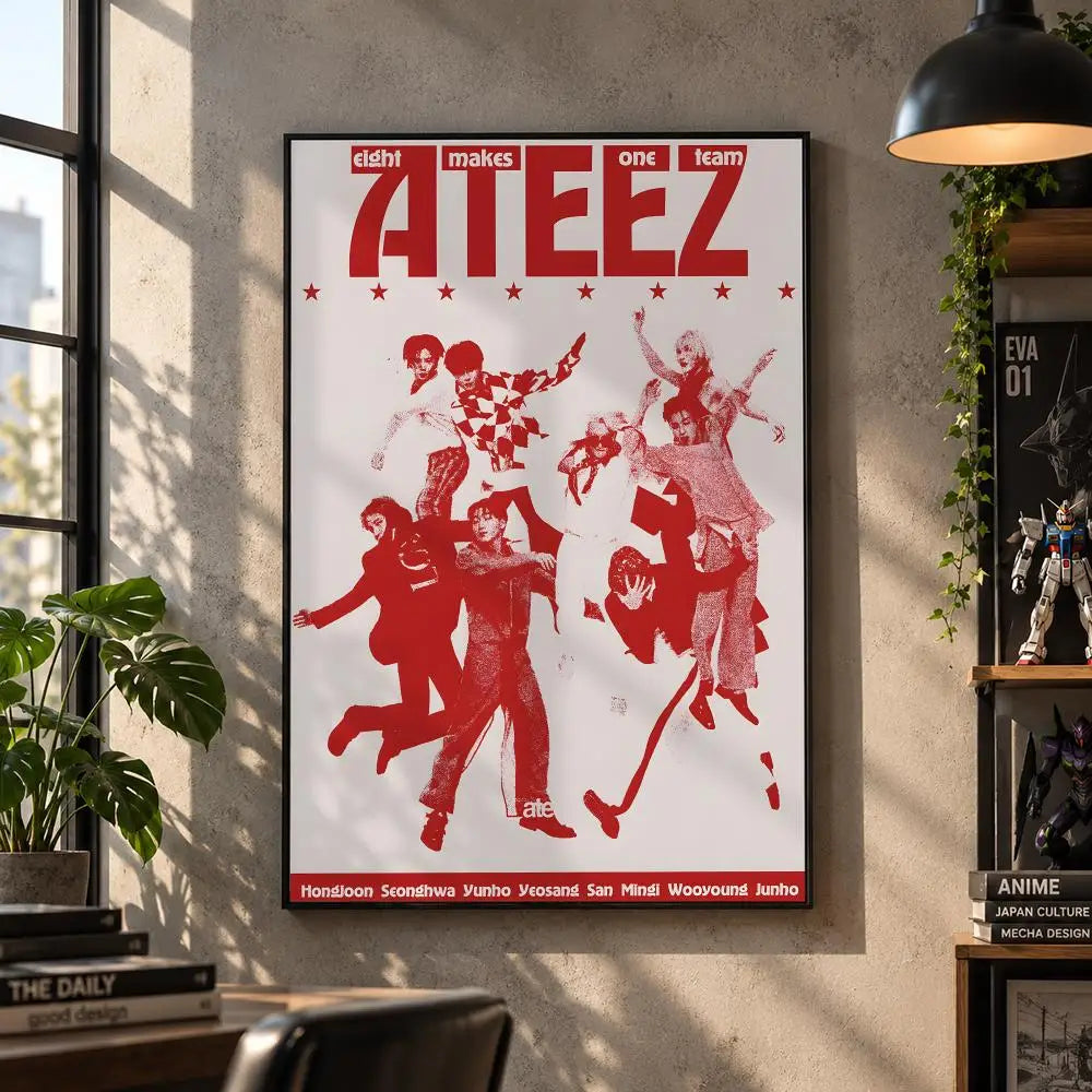 ATEEZ K-pop boy group poster for bedroom and living room decor by HSF Marketplace