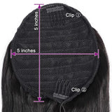 HSF Marketplace silky straight human hair drawstring ponytail extension clip-in hairpiece for women