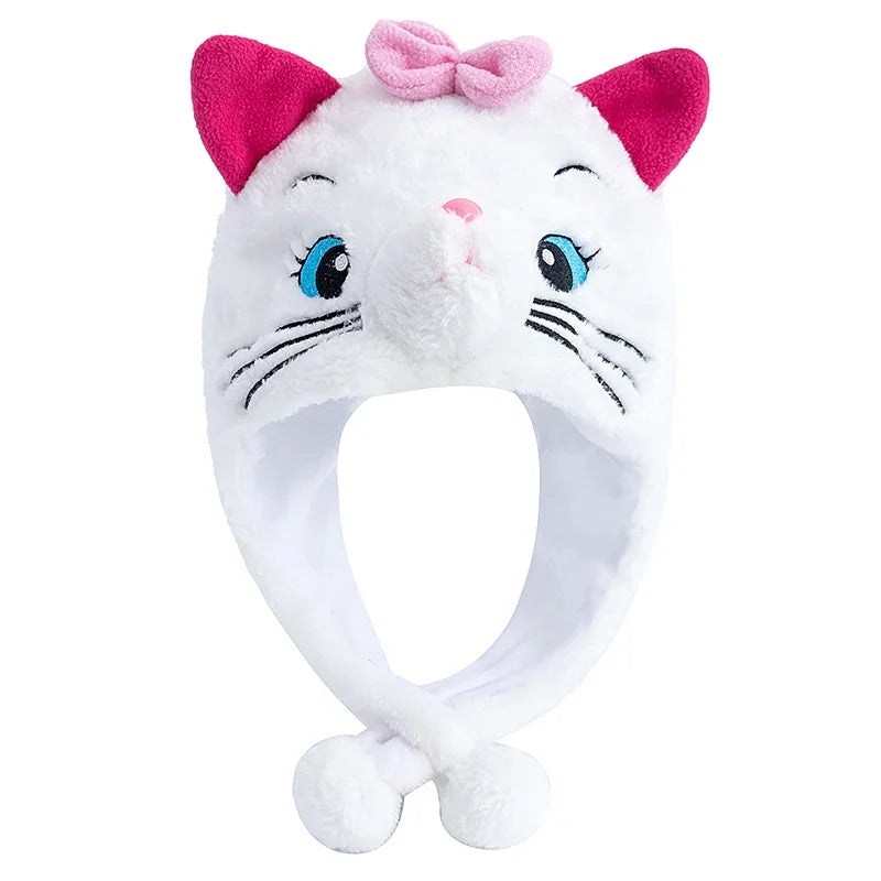 Women's HSF Marketplace plush 3D animal decorative winter hat with funny mischievous couple design