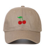 Embroidered cherry duckbill baseball soft top hat for men and women, outdoor sunshade hat