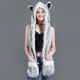 3-in-1 winter warm earmuff hat with scarf and gloves set by HSF Marketplace