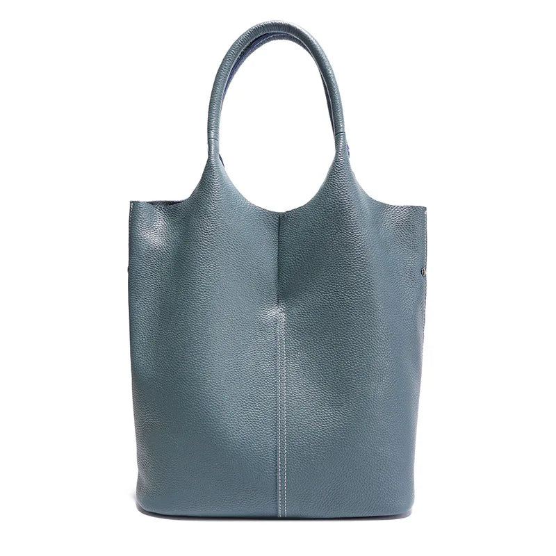Genuine cowhide leather tote bag for women, luxury commuter style handbag by HSF Marketplace