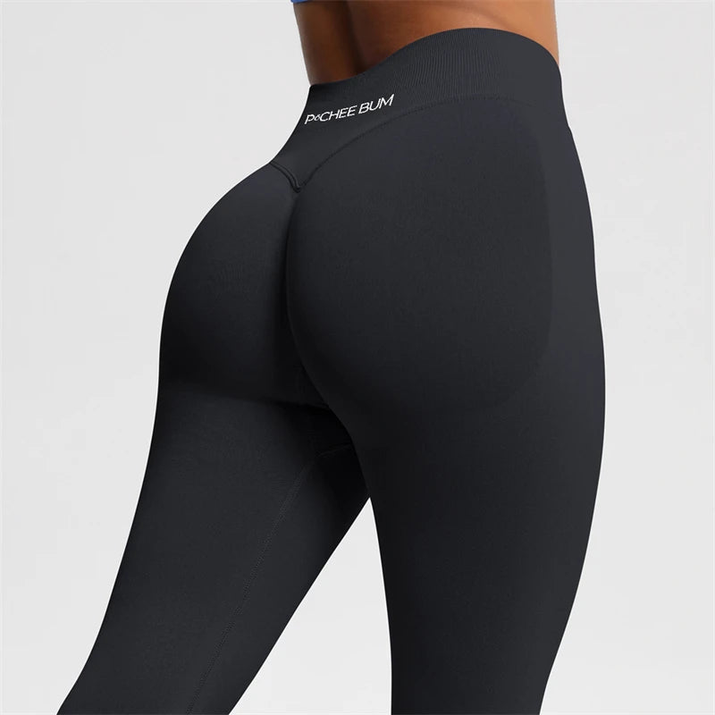 Women's seamless bum shaping yoga leggings with ribbed waistband and scrunch butt detail by HSF Marketplace