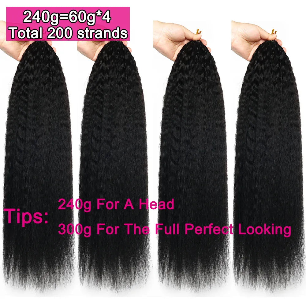 12A Kinky Straight Crochet Human Hair Bundles Miracle Knots Crochet Hair Human Hair Crochet Braids 16-26 Inch Burmese Curly Feather Crochet Human Hair Extension Pre Separated Knotless Reusable Crochet Human Hair For Black Wom