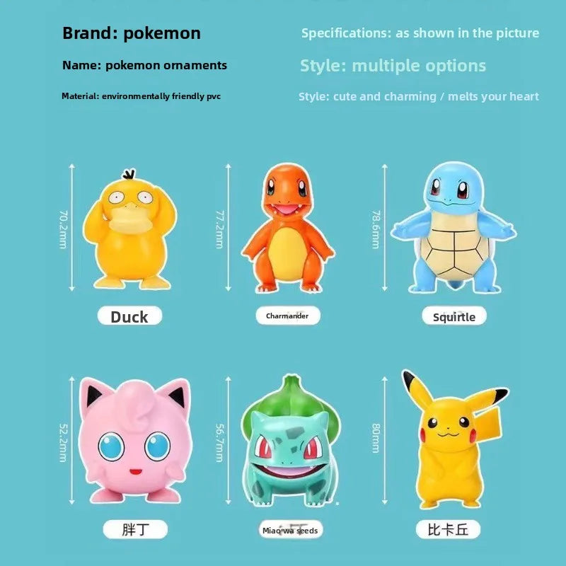 Pokemon Blind Box 6 Pet Elves Pikachu Koda Duck car ornaments and collectible hand toys display