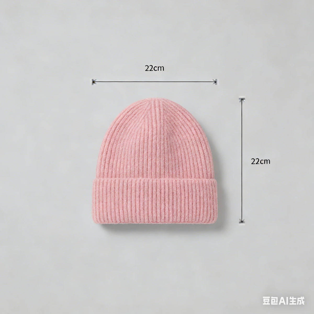 Warm knitted melon hat winter beanie for women, soft textured design in a cozy style