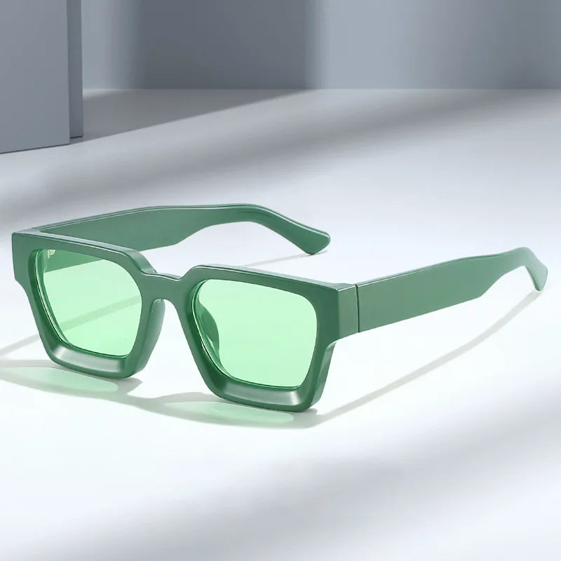 Luxury square women’s sunglasses by HSF Marketplace with retro green design, UV400 protection, stylish for men and women.