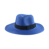 Black ribbon Panama straw hat for women by HSF Marketplace, designed for spring and summer sun protection