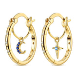 925 sterling silver hoop earrings with zirconia, hypoallergenic jewelry for women and girls
