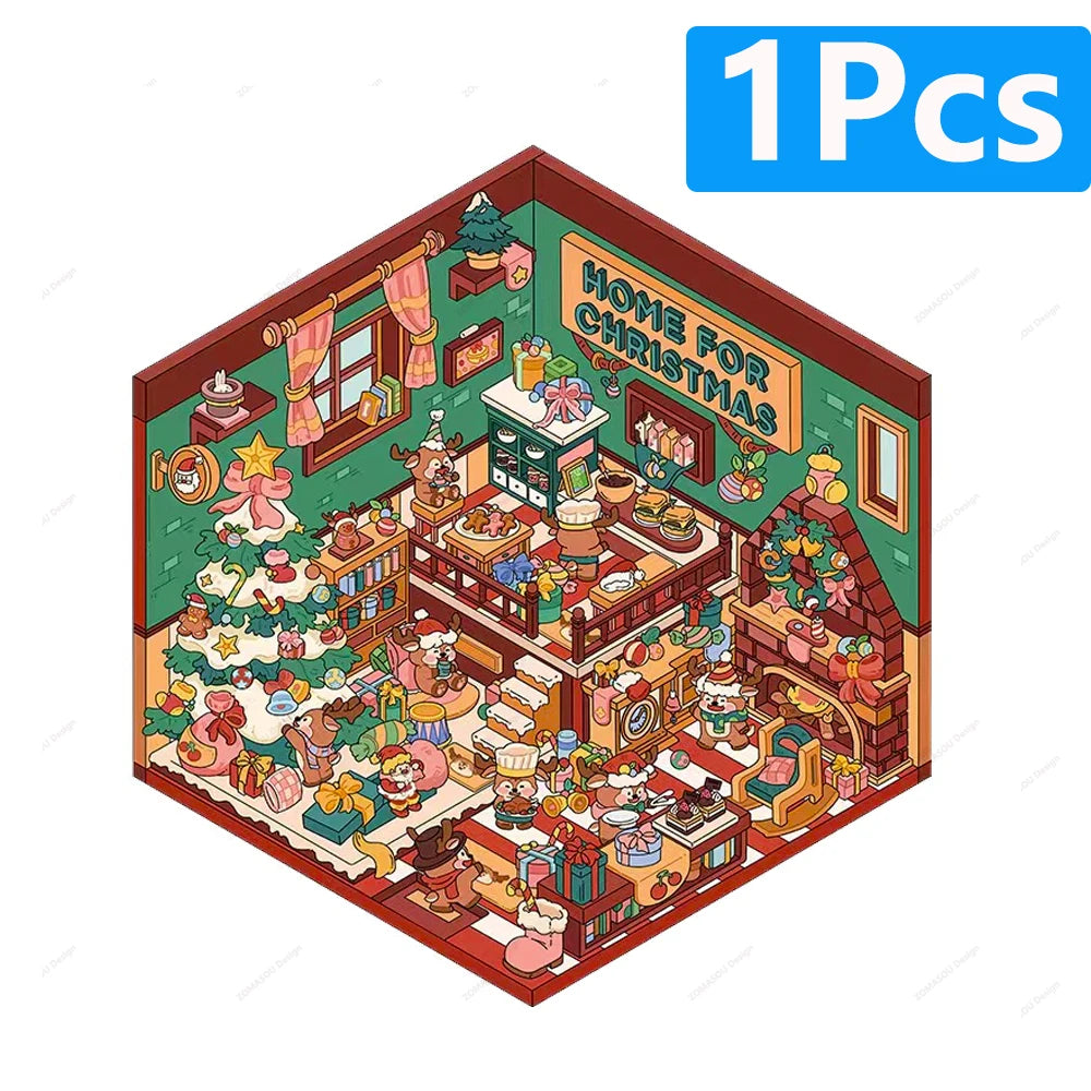 3D landscaping stickers for miniature scenes, featuring nature-themed designs by HSF Marketplace