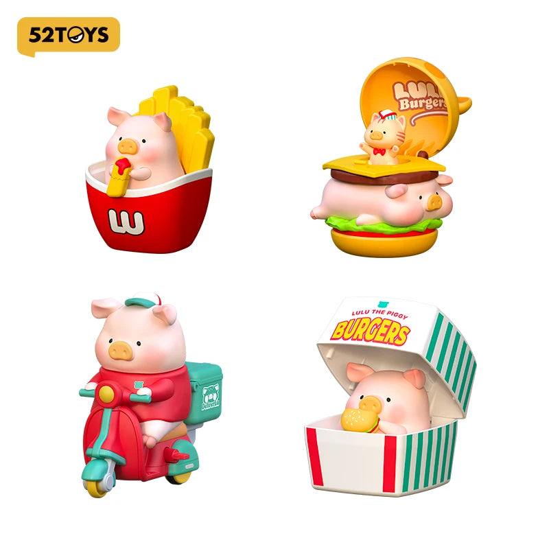 52TOYS LuLu the Piggy Burger Express movable action figure collectible toy desktop decoration